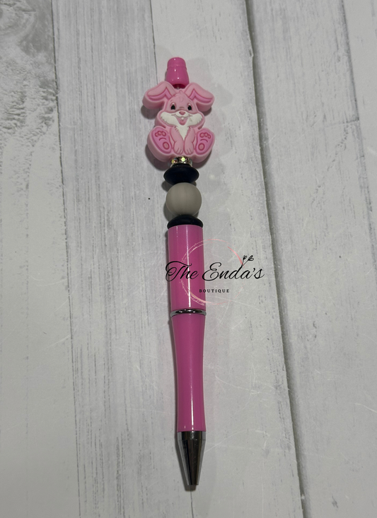 Pink Bunny Beaded Pen