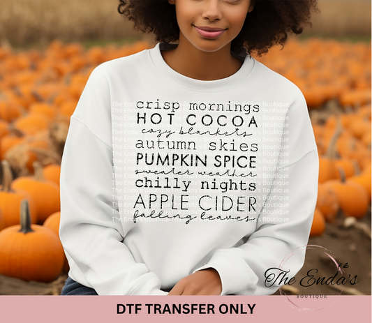 Crisp Mornings Autumn Skies DTF Transfer