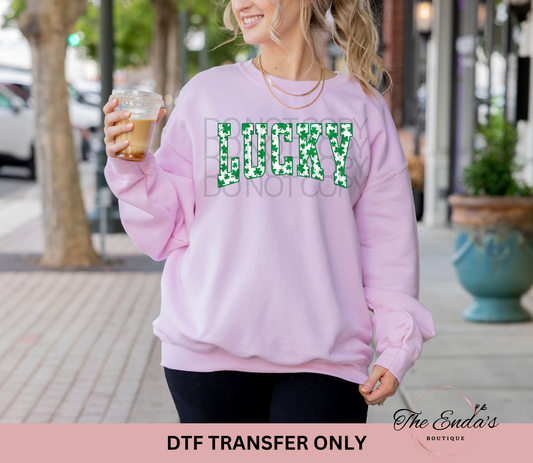 Clover Pattern Lucky DTF Transfer