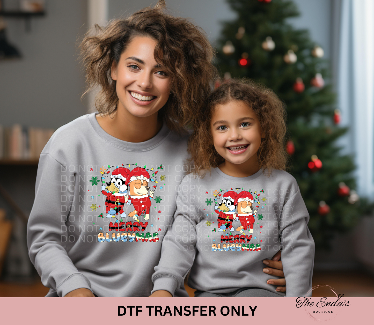 Merry Blueymas DTF Transfer **AVAILABLE IN MULTIPLE SIZES**