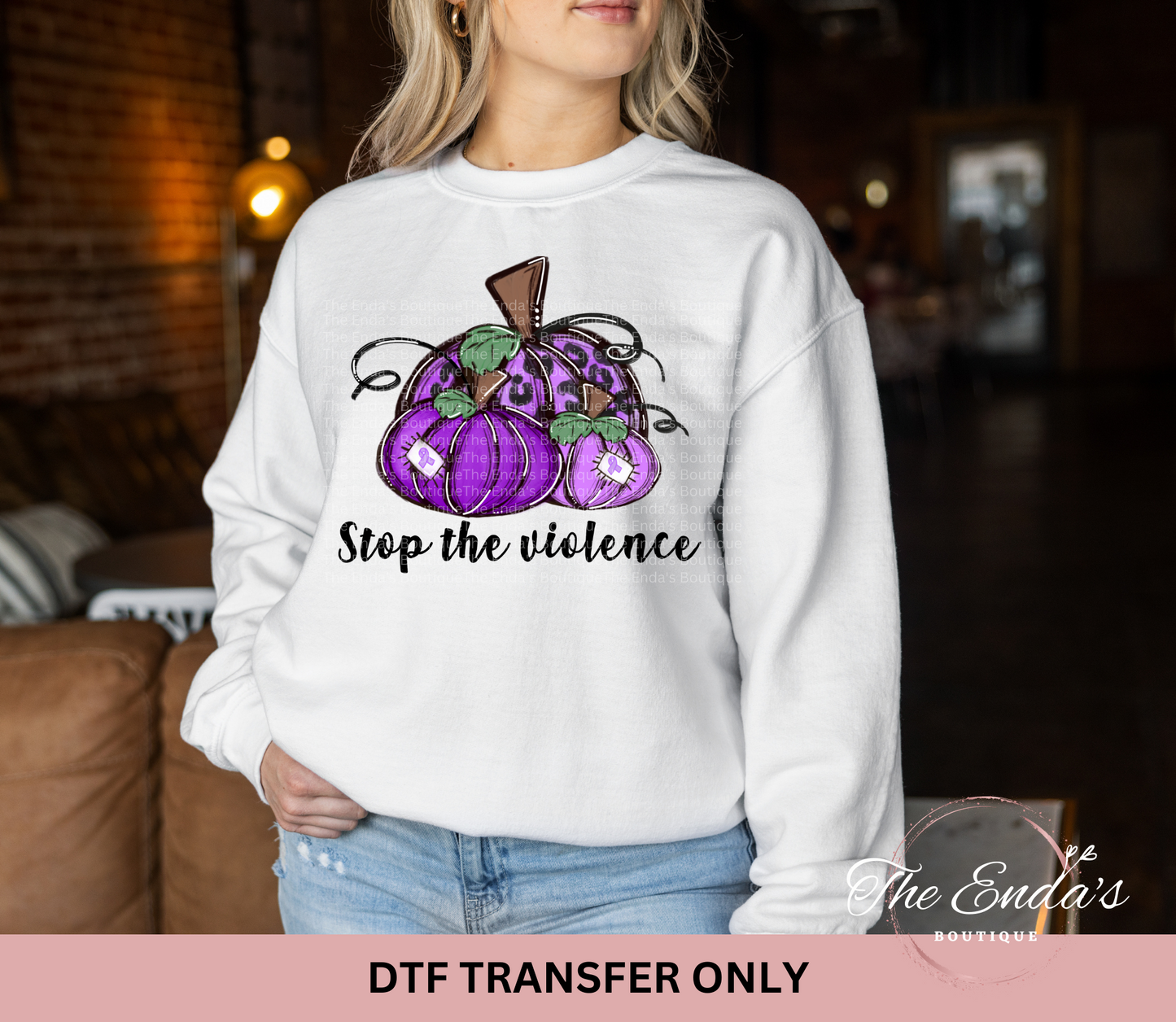 Stop The Violence Pumpkins DTF Transfer