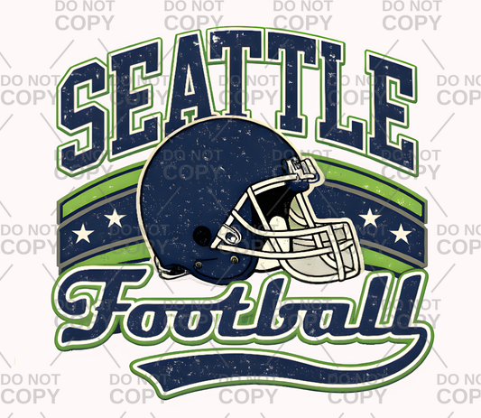 Vintage Seattle Football DTF Transfer