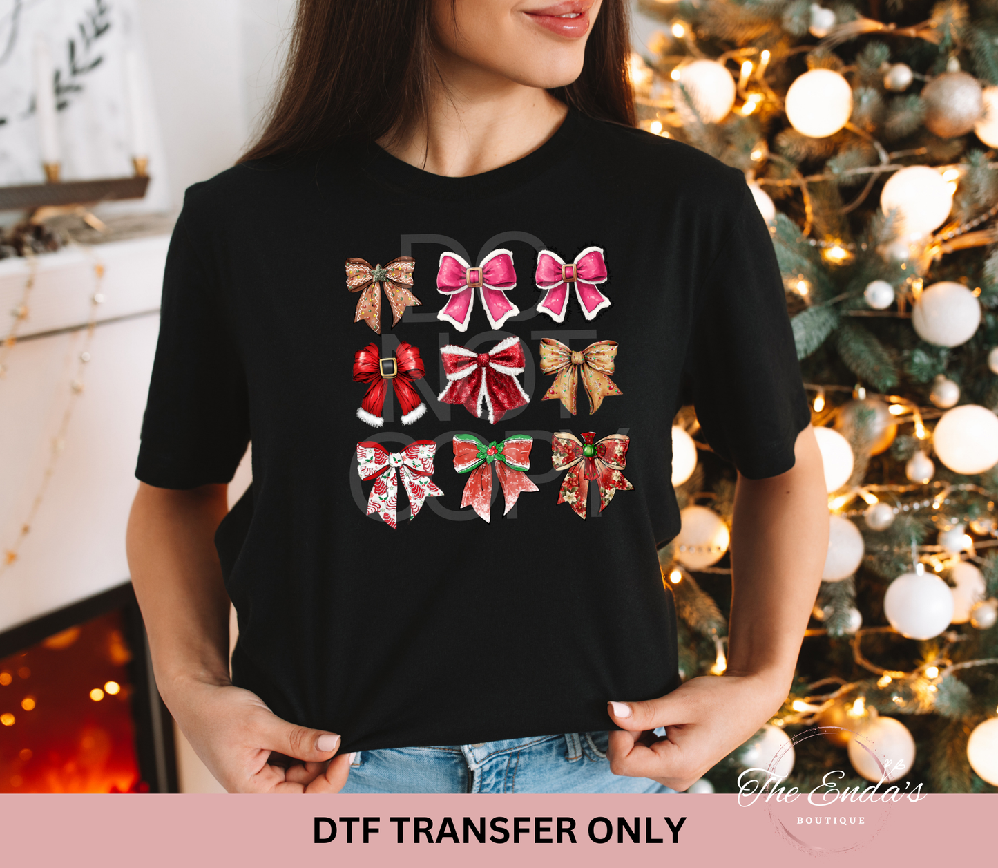 Christmas Bows DTF Transfer