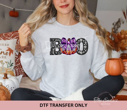 Boo Faux Rhinestone DTF Transfer