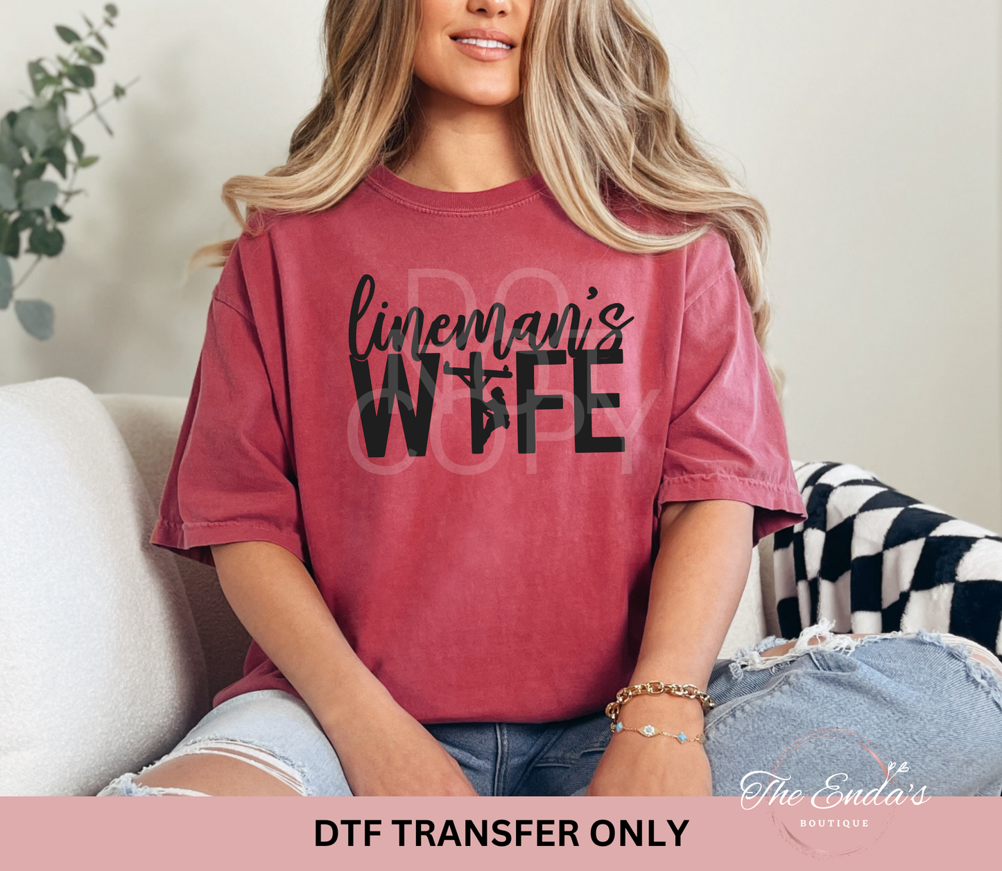 Lineman's Wife DTF Transfer