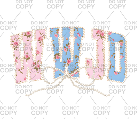 Faux Pearl Floral WWJD Coquette DTF Transfer