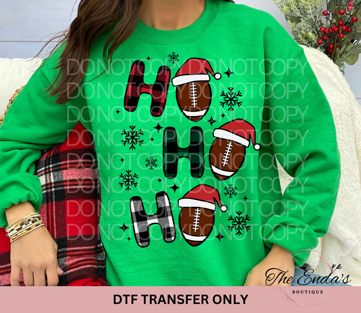 Football Ho Ho Ho DTF Transfer