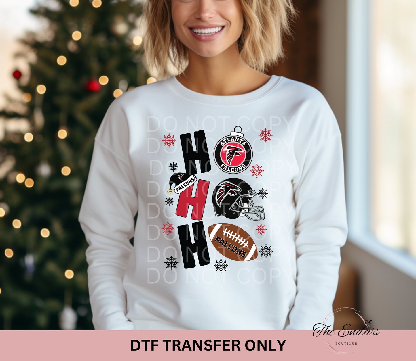 Ho Ho Ho Atlanta Falcons DTF Transfer