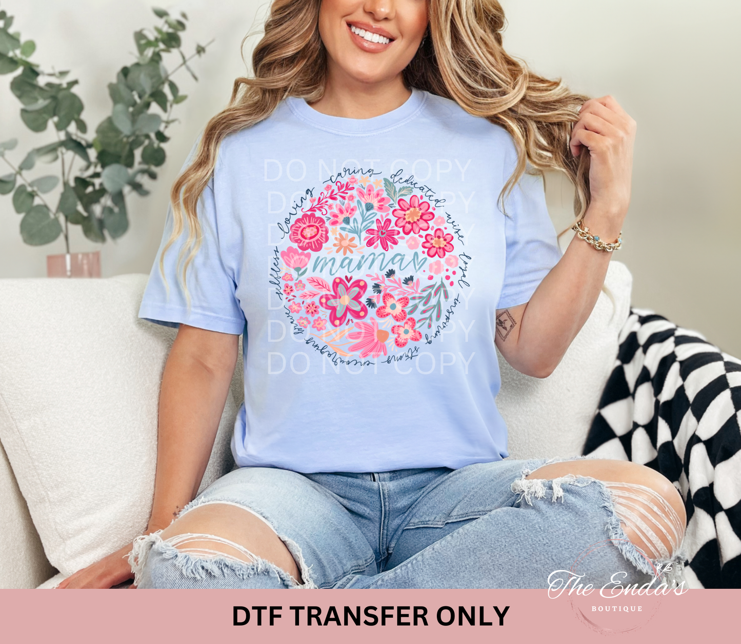 Floral Mama Adjectives DTF Transfer