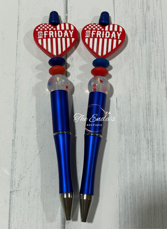 Red Friday Beaded Pen