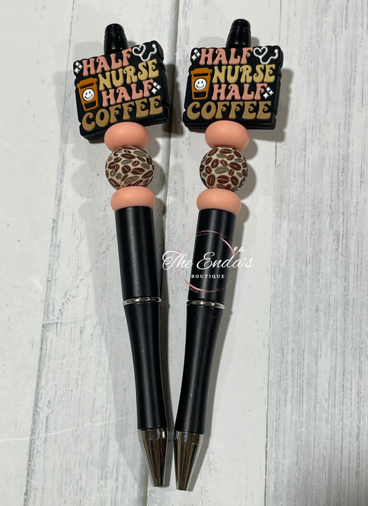 Half Nurse Half Coffee Beaded Pen