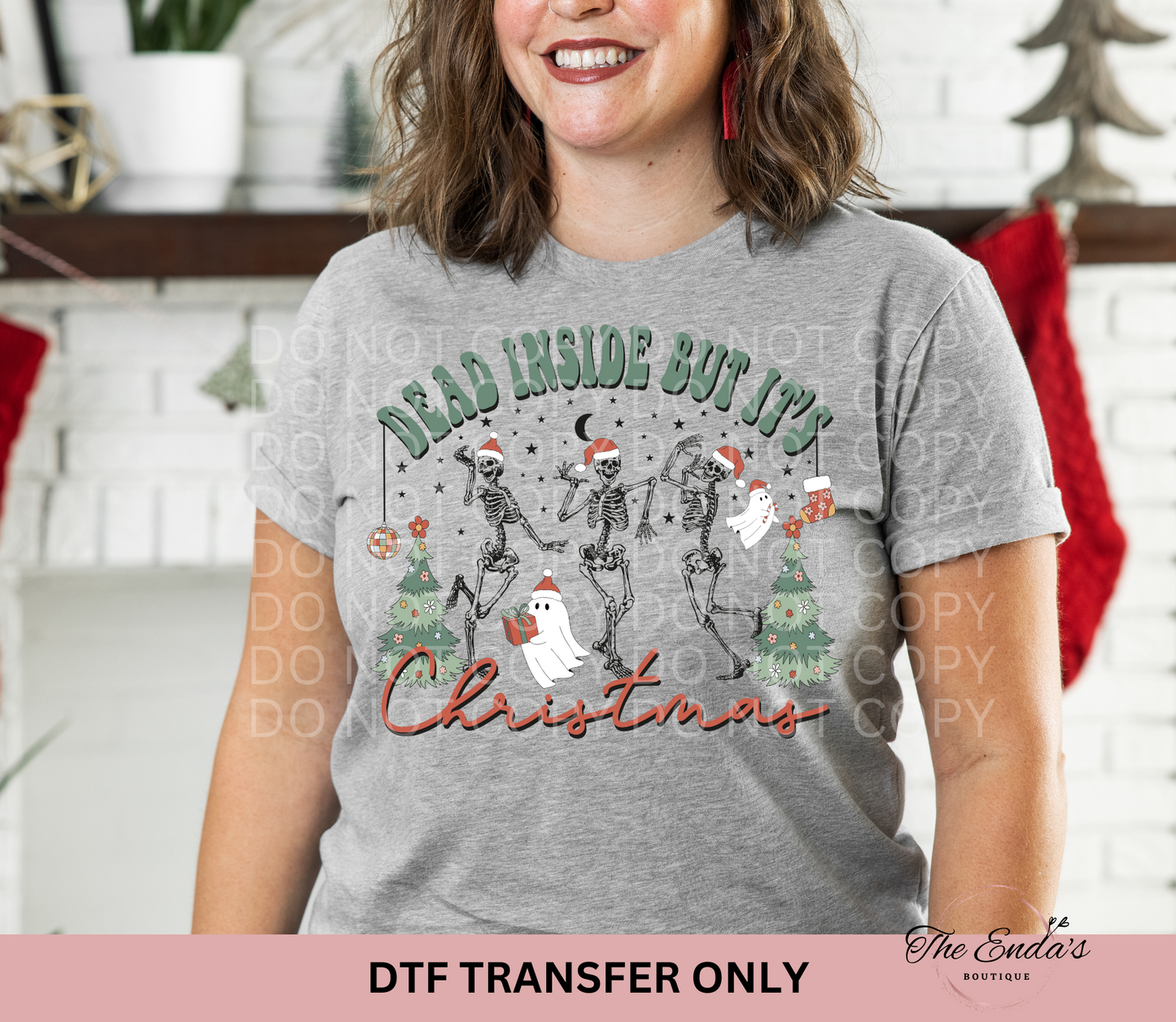 Dead Inside But It's Christmas DTF Transfer