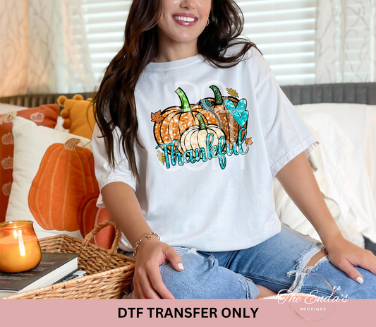 Thankful Faux Sequin DTF Transfer