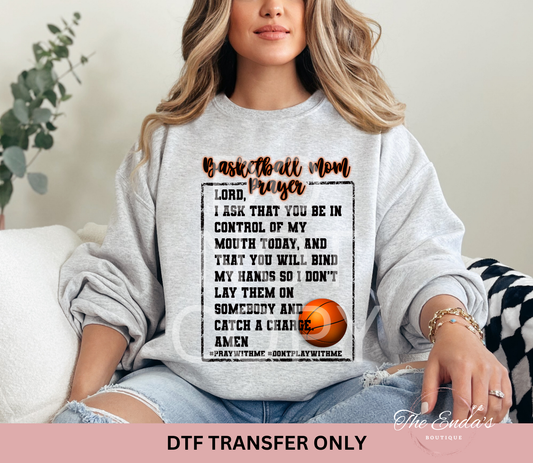 Basketball Mom Prayer DTF Transfer