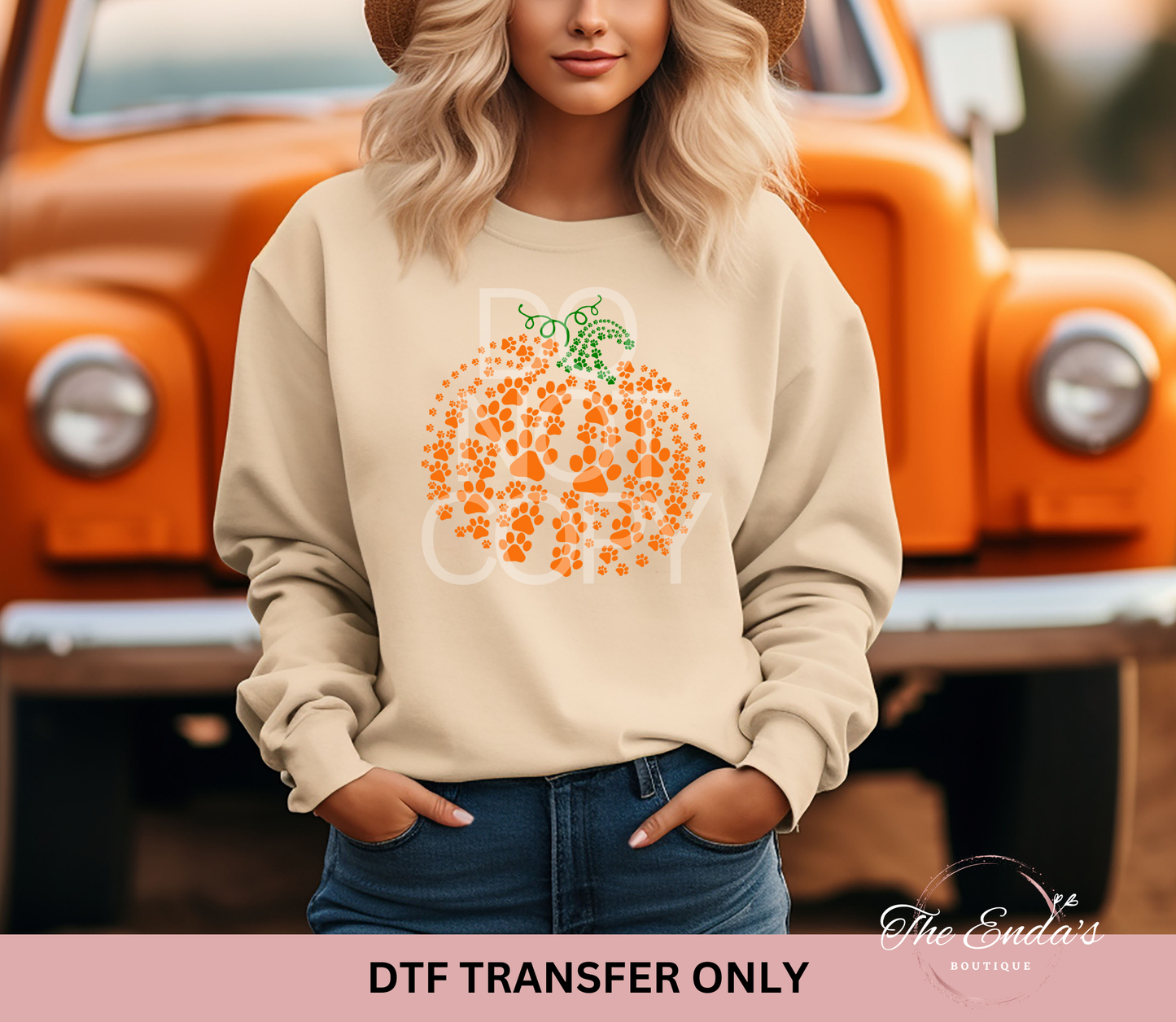 Paw Print Pumpkin DTF Transfer