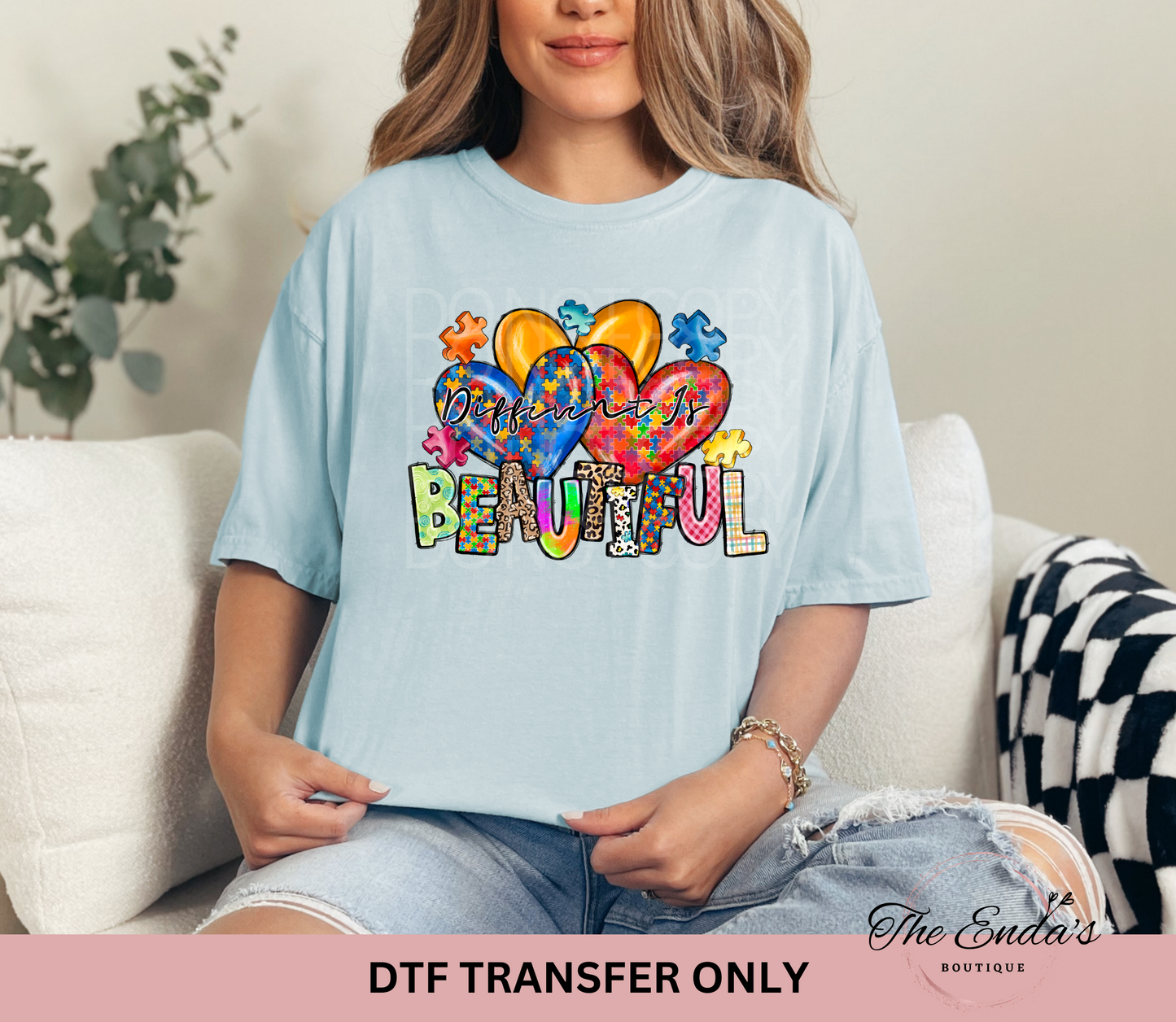 Different Is Beautiful DTF Transfer