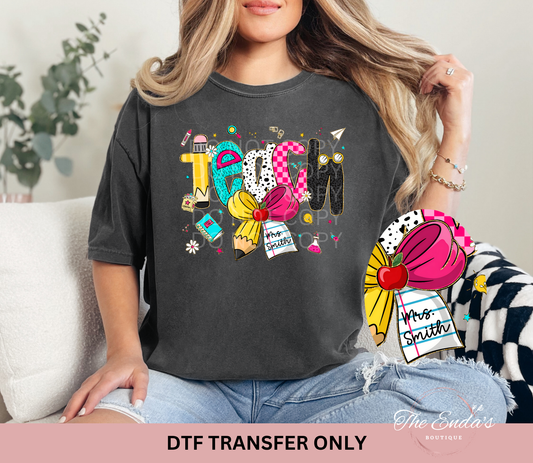 Personalized Teach Bow DTF Transfer