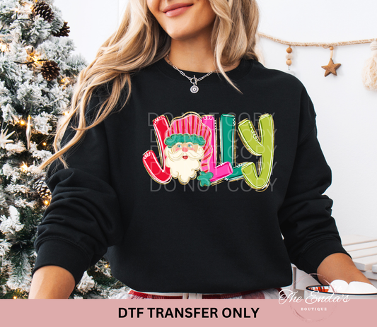 Doodle Jolly Santa DTF Transfer