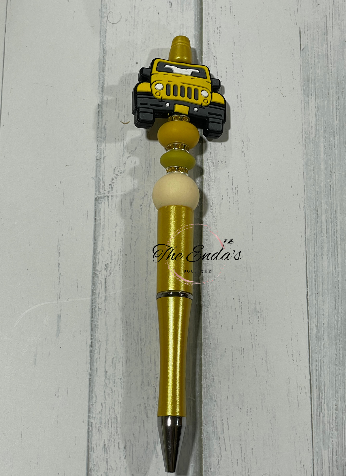 Yellow Jeep Beaded Pen