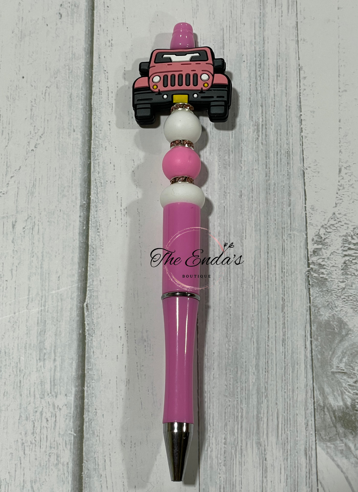 Pink Jeep Beaded Pen