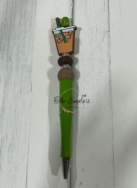 Iced Coffee Green Beaded Pen