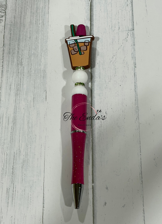 Iced Coffee Pink Beaded Pen