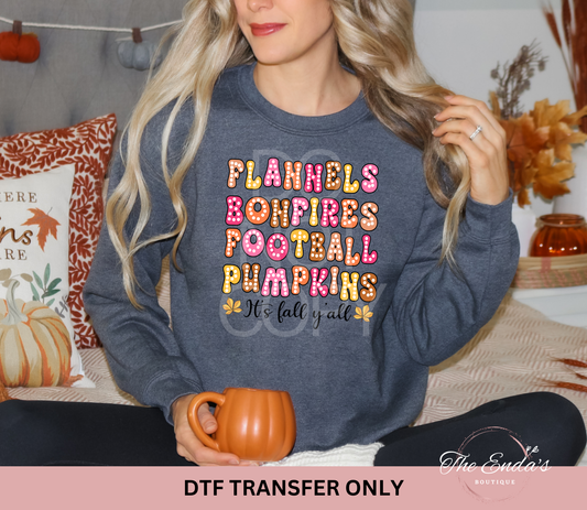 Flannels Bonfires Football Pumpkins