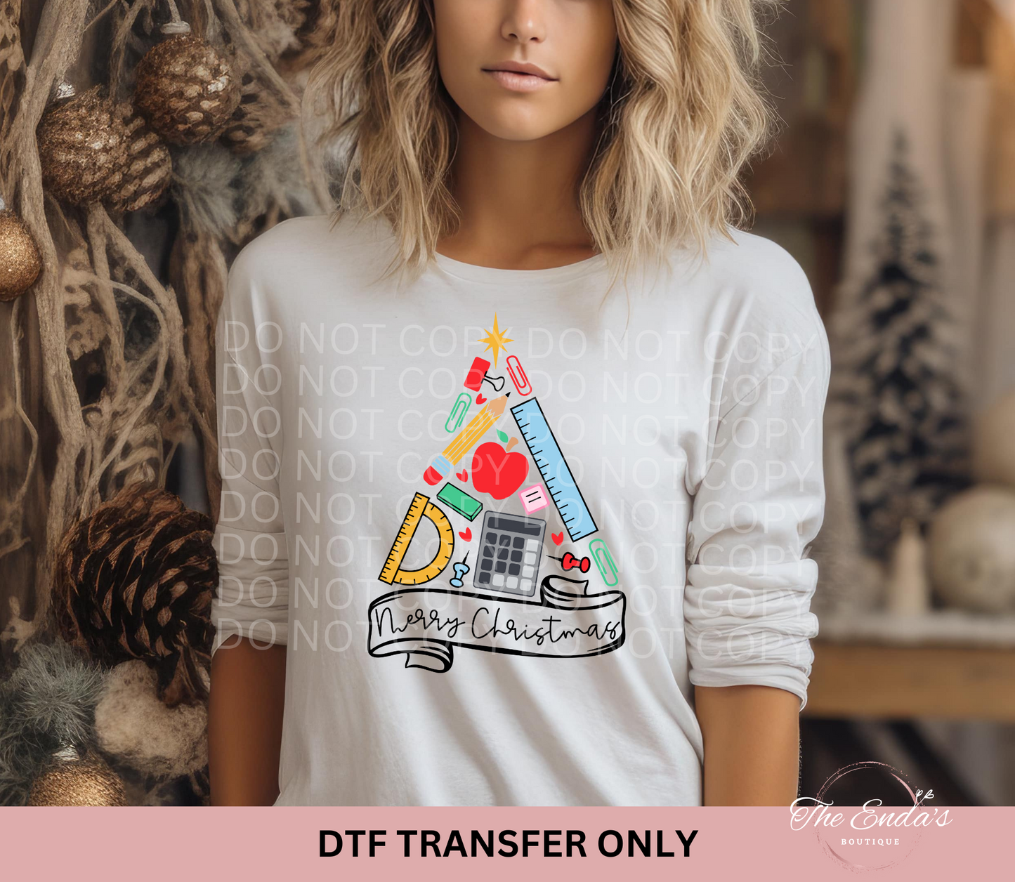 Christmas Teacher DTF Transfer