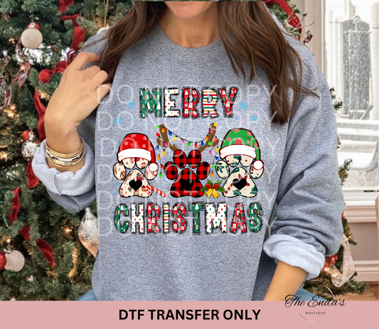 Merry Christmas Paws DTF Transfer