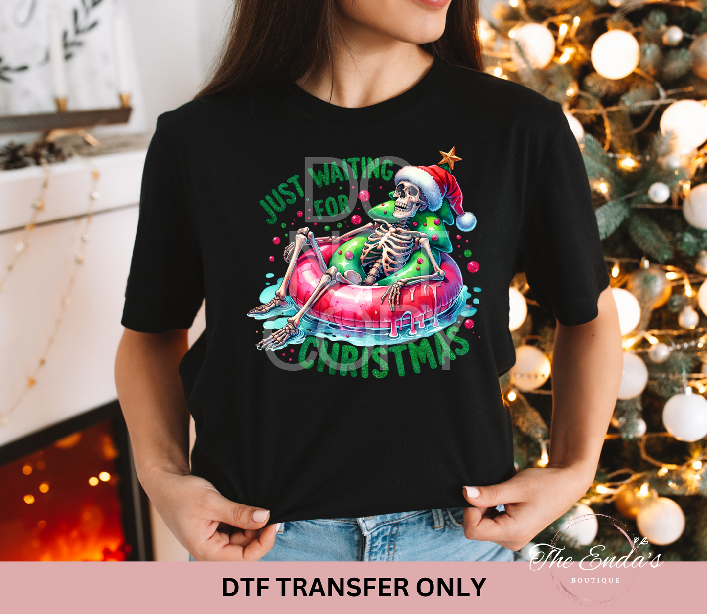 Just Waiting For Christmas DTF Transfer