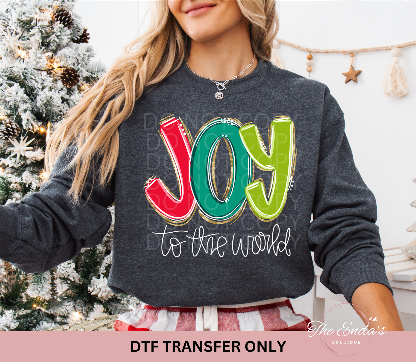 Joy To The World DTF Transfer