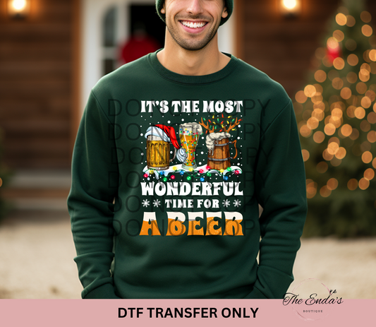 It's The Most Wonderful Time For A Beer DTF Transfer