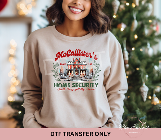 McCallister's Home Security DTF Transfer
