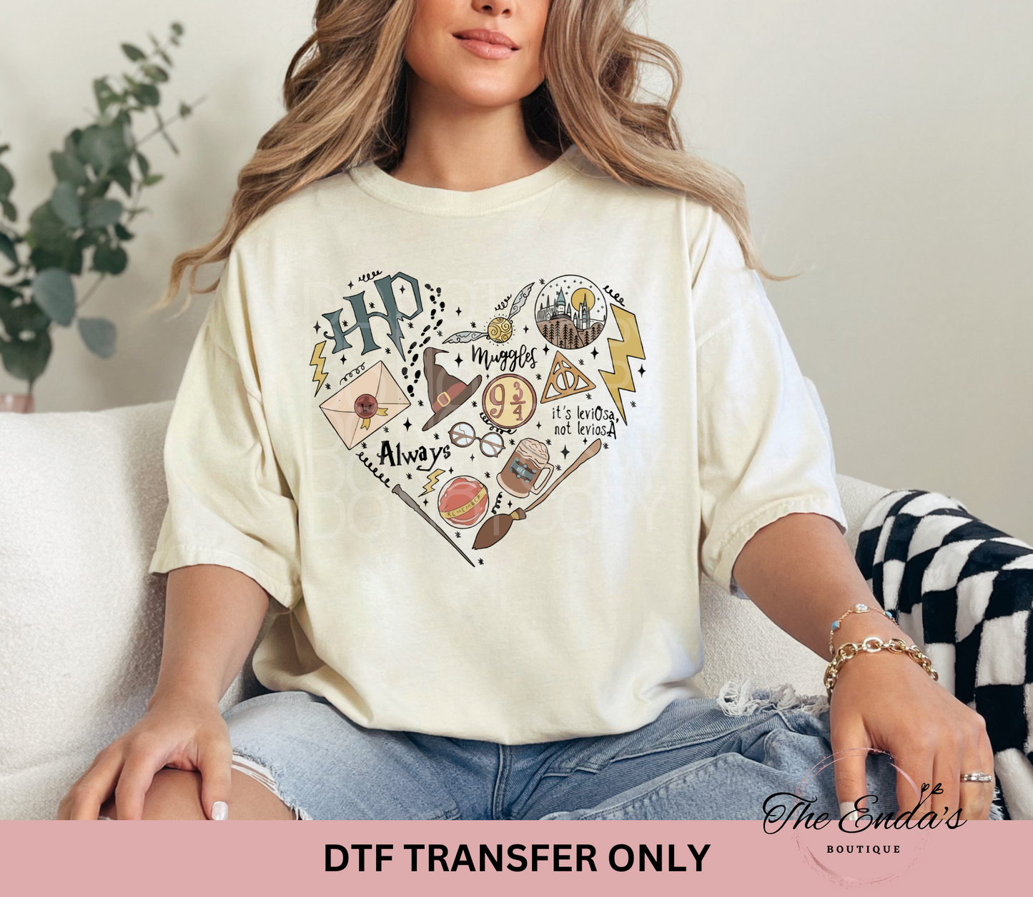 Harry P Heart DTF Transfer