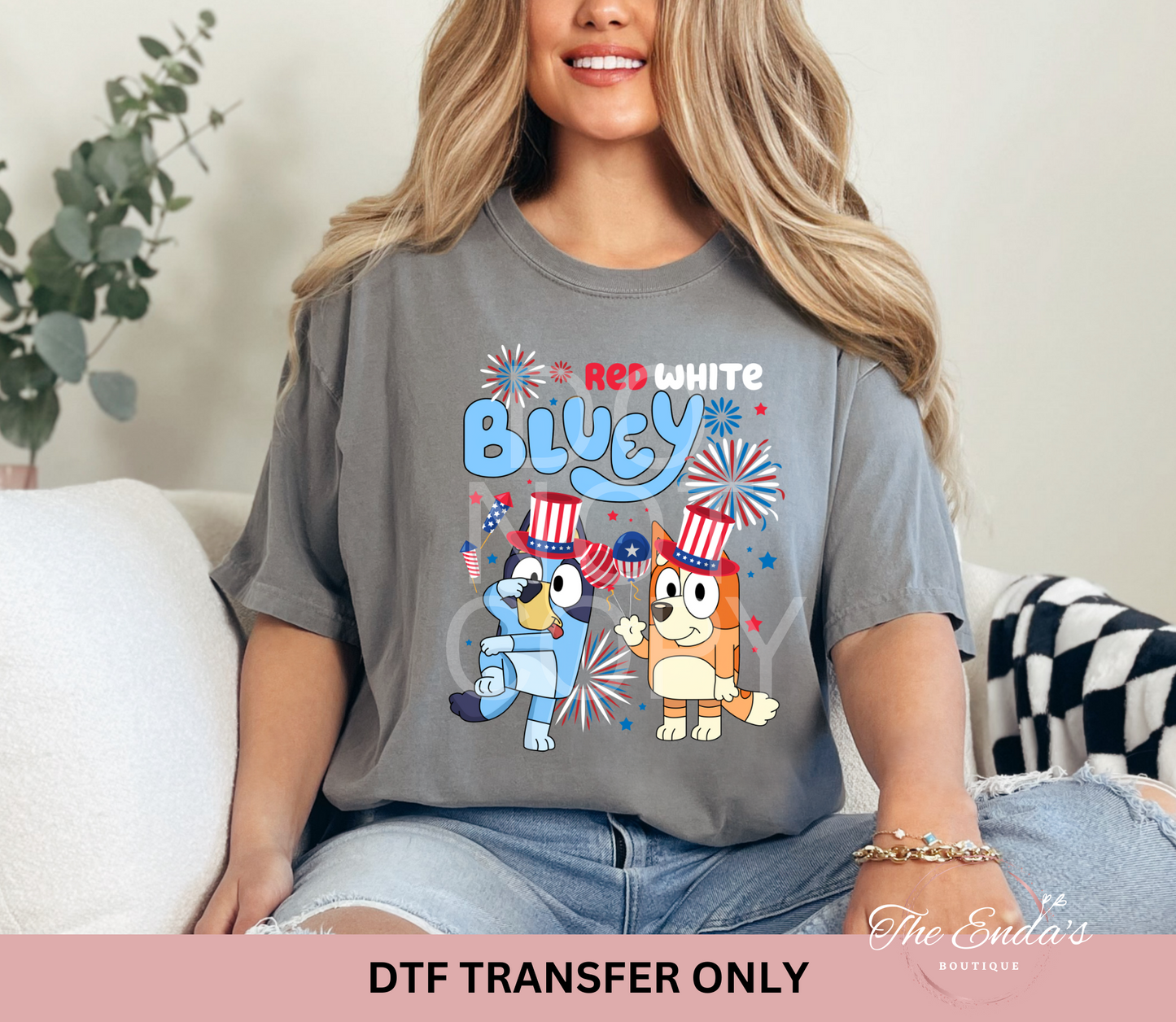 Red White DTF Transfer