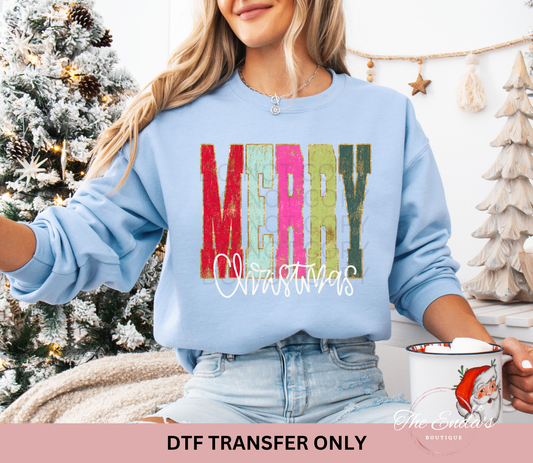 Varsity Merry Christmas DTF Transfer