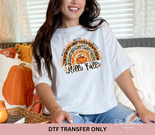 Hello Fall Rainbow DTF Transfer