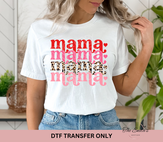 Valentines Leopard Stacked Mama DTF Transfer