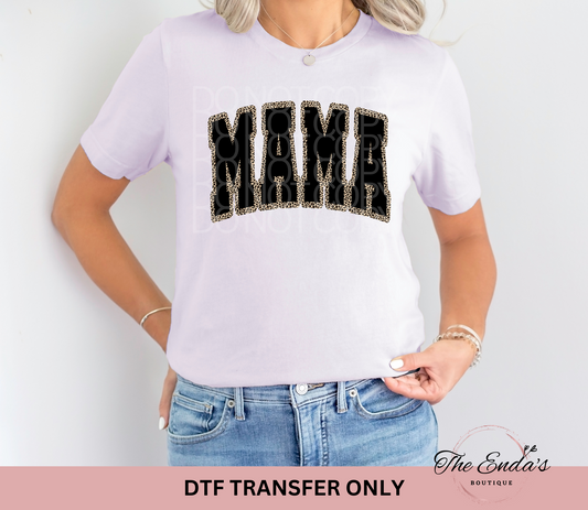 Black Cheetah Mama DTF Transfer