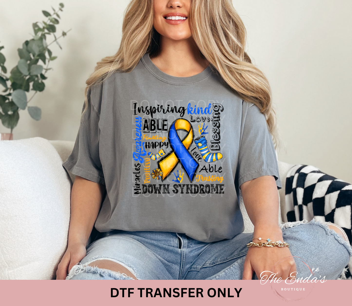 Down Syndrome Awareness Ribbon DTF Transfer