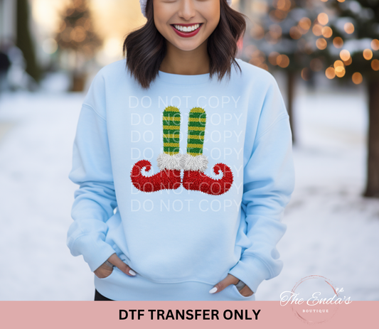 Faux Yarn Elf Legs DTF Transfer