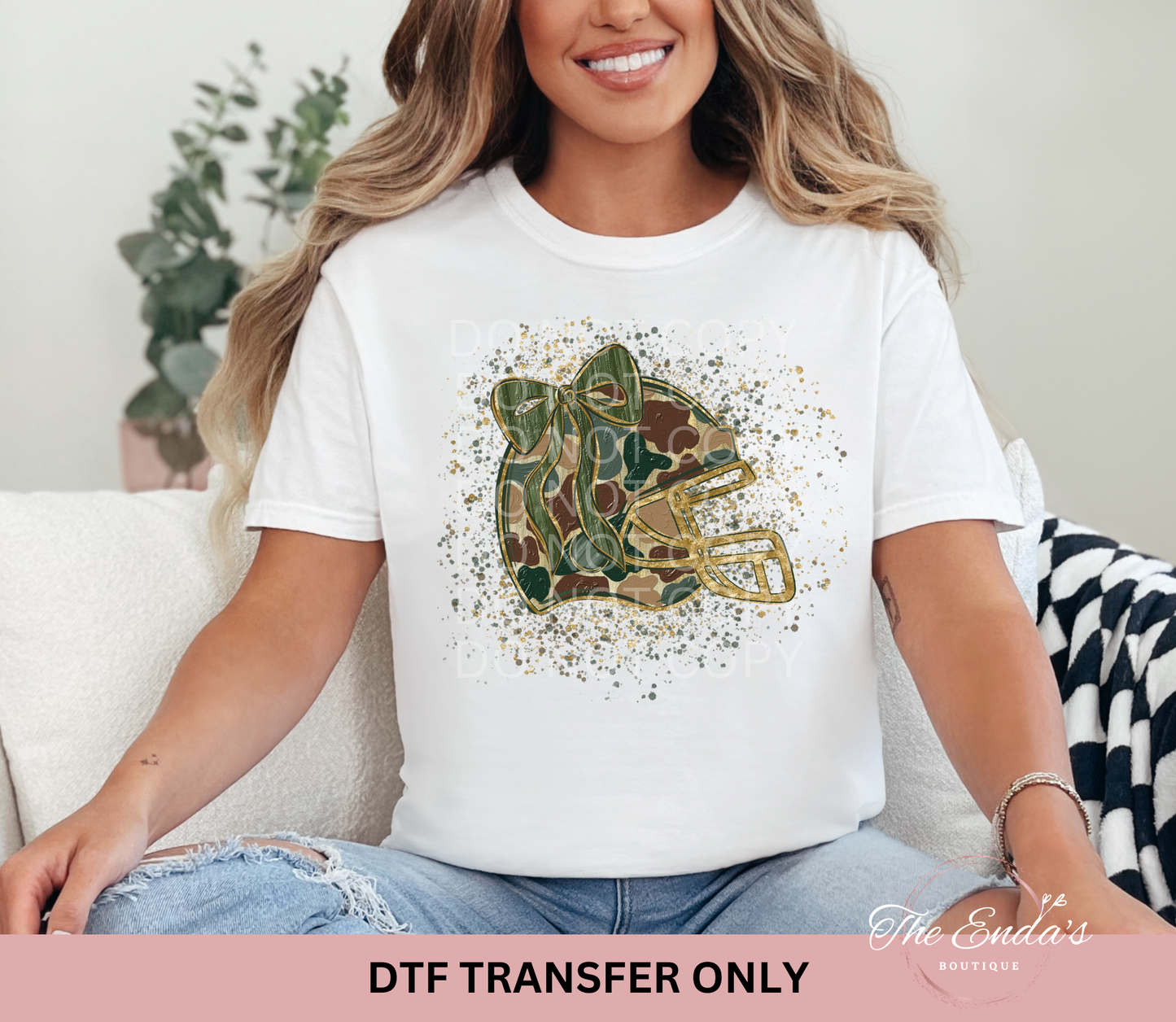 Personalized Splattered Camo Helmet DTF Transfer (YOU DON'T HAVE TO ADD A PERSONALIZATION)