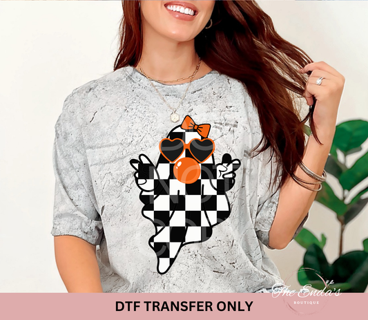 Orange Bubblegum Ghost DTF Transfer