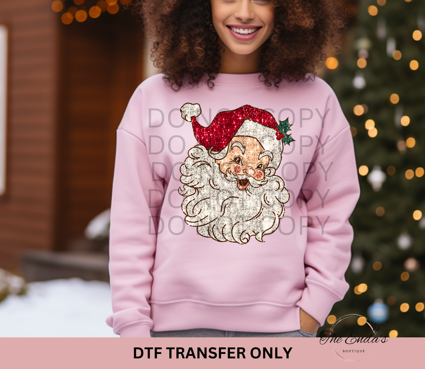 Santa Claus Faux Sequin DTF Transfer