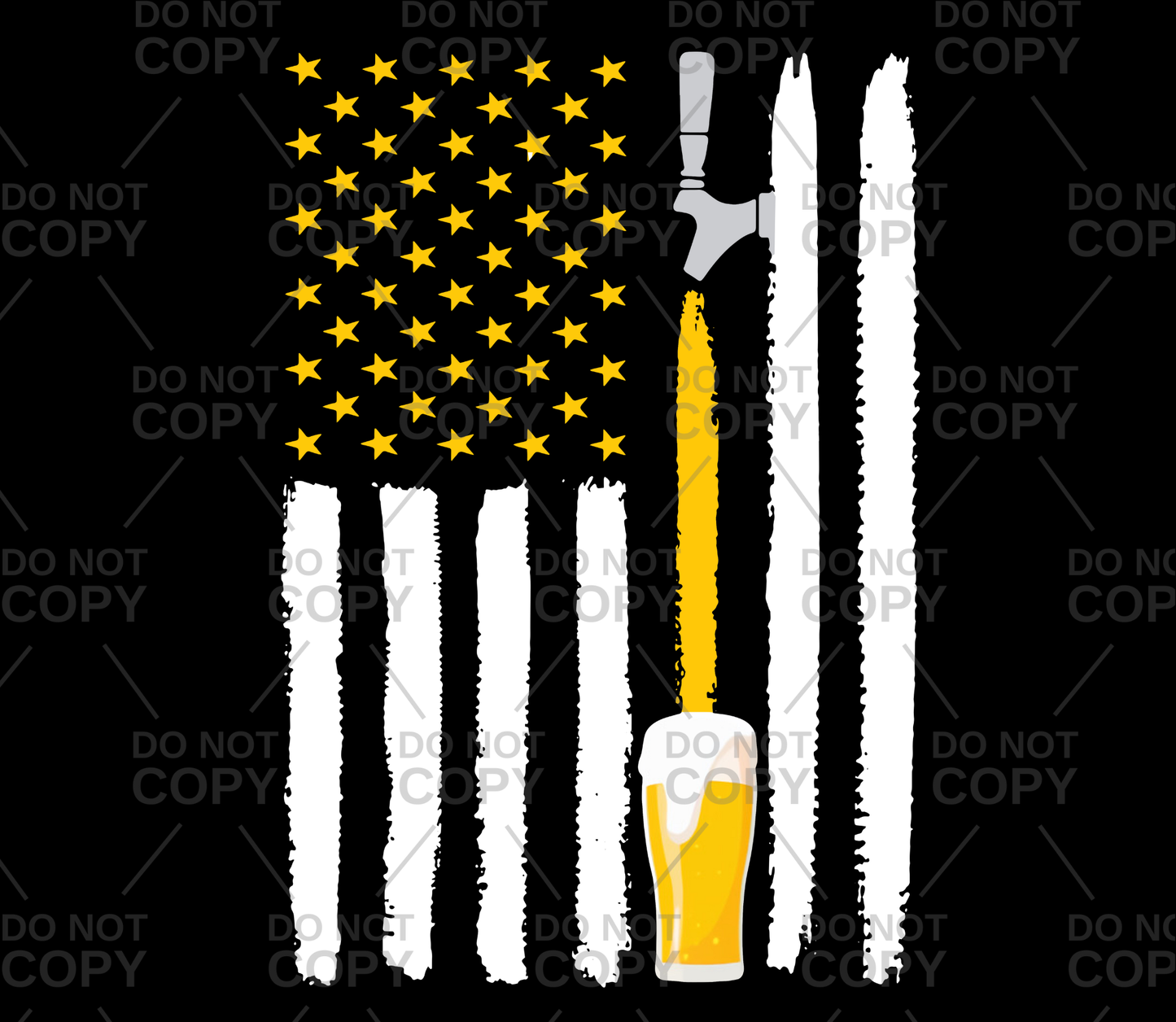 American Flag Beer Tap DTF Transfer