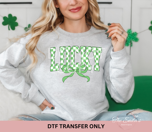 Checkered Lucky Coquette DTF Transfer