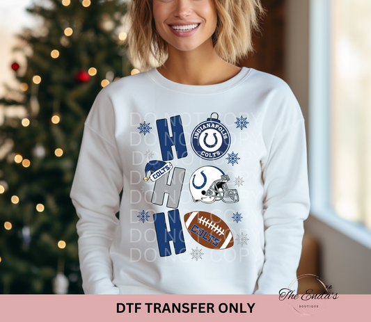 Ho Ho Ho Indianapolis Colts DTF Transfer