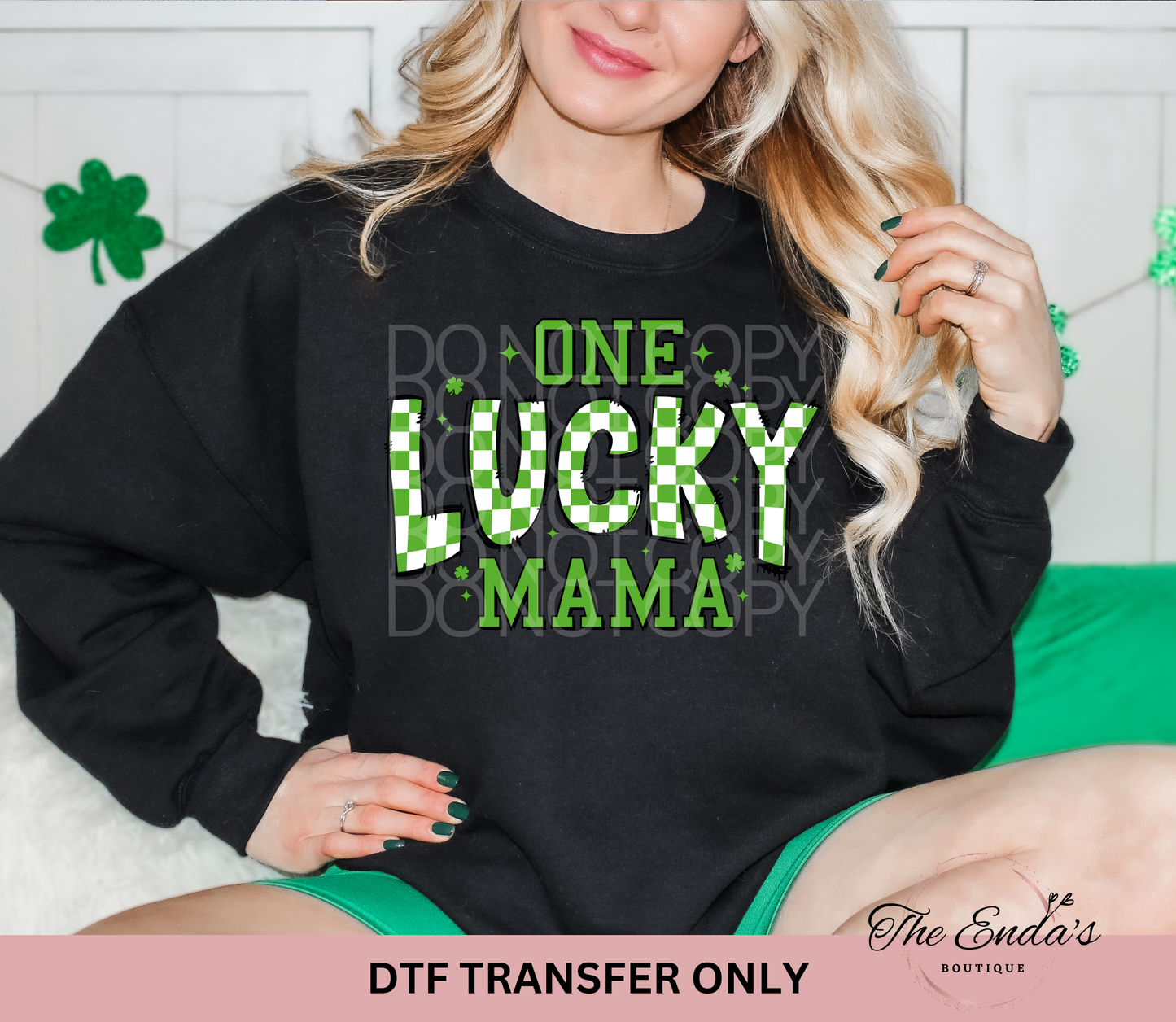 One Lucky Mama DTF Transfer