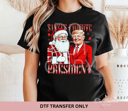 Santa's Favorite President DTF Transfer