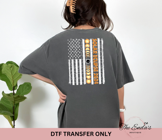 Solar Eclipse Flag DTF Transfer